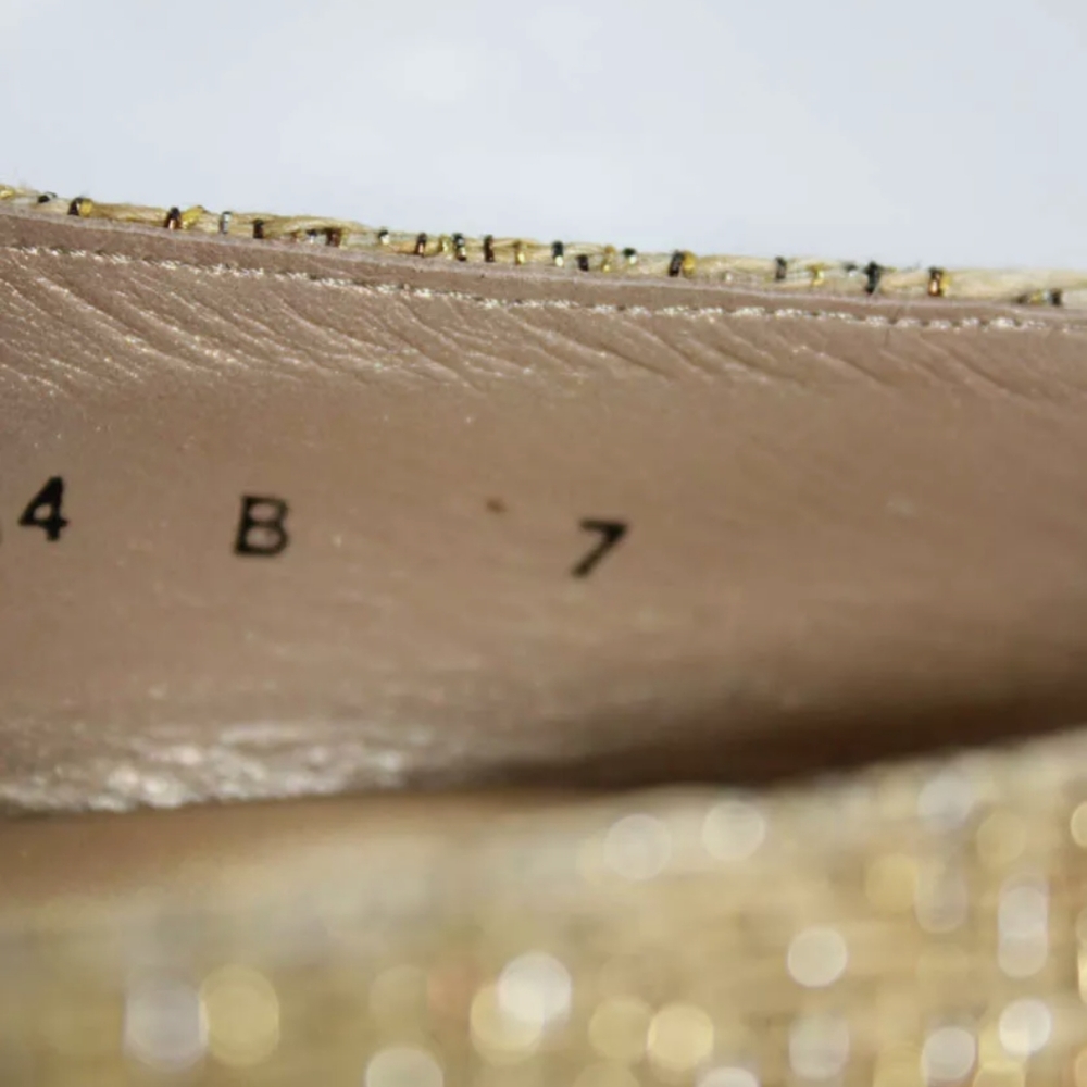 Size 7 Stuart Weitzman thick Block heel Gold dark Beige Formal Pumps heels - Picture 6 of 6
